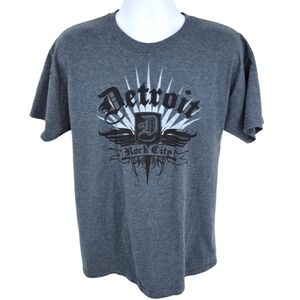 Detroit Rock City Grey Gildan Graphic Music Tee. Size Large!